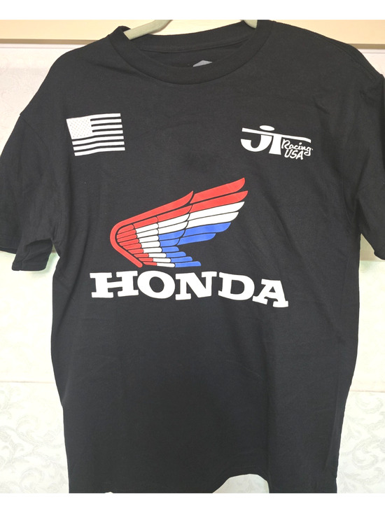 Honda Racing USA T Shirt Mens Medium Black Wing Logo Motorcycle JT Racing